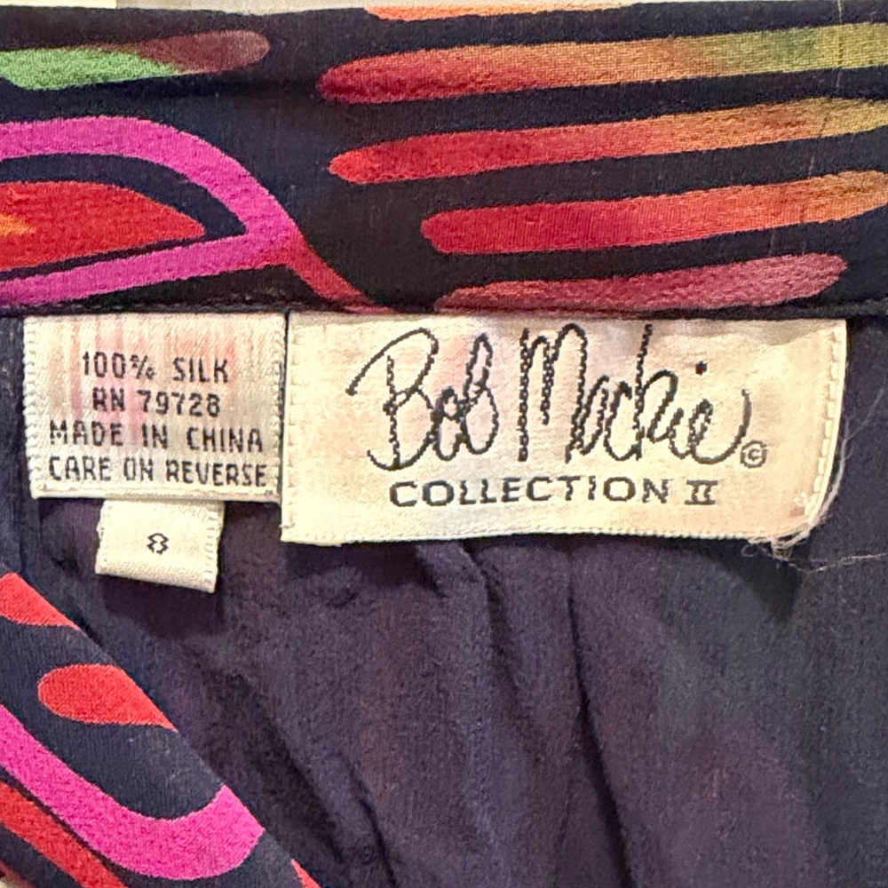 Vintage Designer Bob Mackie Collection II 100% Silk Multicolored Maxi Skirt - Picture 2 of 12